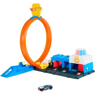 Hot Wheels City Super Polizeistation Autorennbahn JBM71
