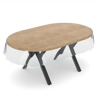 ANRO Tischdecke Schutzdecke Oval 260 x 140 cm Transparent
