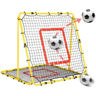 Rebounder für Fußball, 1.2x1.2m Double Sided Volleyball Rebounder Netz, Basketball Rebounder, mit Verstellbaren Winkellöchern, Geeignet für Schuss Pass und Ballannahme Training