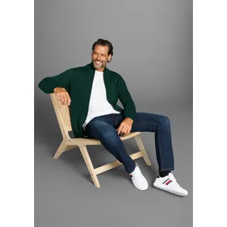 MAN'S WORLD Strickjacke "neue Farben", Herren, Gr. 3XL (64/66), grün (dunkelgrün), Grobstrick, Obermaterial: 50% Baumwolle, 50% Polyacryl, unifarben, Basic, regular fit, ohne Ausschnitt, Rippstrickbündchen, Strickjacken Strickjacke, aus Baumwollmischung