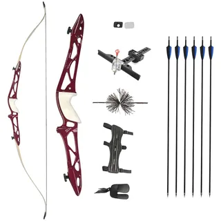 SHARROW 66/68/70 Zoll Takedown Recurvebogen Set 12-40 Lbs Zielscheibe BogenschießEn Jagdbogen Pfeil Und Bogen Erwachsene Sportbogen für Jagd Hunting Jugendliche DraußEn Spielzeug (66" Rot, 20Lbs)