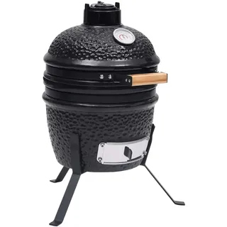 vidaXL 2-in-1 Kamado-Grill Smoker Keramik schwarz
