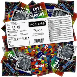Pasante Pride 144 Motiv-Kondome, Gaypride, LGBT, Regenbogen - Vorratspackung,