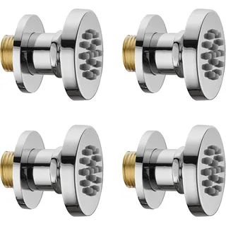 WRKMH 4 Pcs Seitenbrausen Dusche Chrom Seitenbrause Runden Massagedüse 50 * 50mm Edelstahl Seitenbrause Brause Winkel Einstellbar Seitenbrause Dusche für Badezimmer