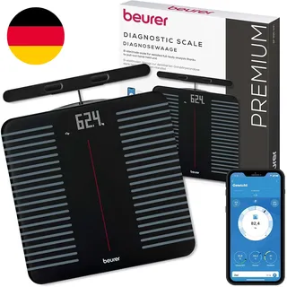 Beurer BF 990 Körperfettwaage Mit Handsensoren, Digitale Personenwaage Mit App-A