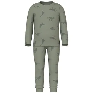 NAME IT Schlafanzug NMMNIGHTSET AGAVE GREEN DINO RIB grün 86/92 EU