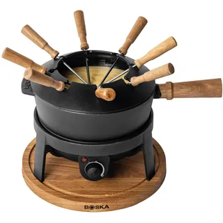 Boska Fondueset Pro - Premium Fondue - Käsefondue - Schokofondue - Hotpot - Für 8 personen - Topf set -Extralanges Kabel - Gusseisen - Elektrisch - Fondue gerät