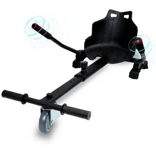 Clanmacy Balance Scooter Kart Hoverkart für Hoverboard Schwarz Sitzscooter Hoverseat schwarz