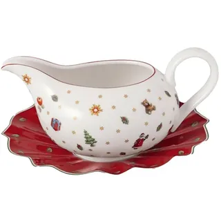 Villeroy & Boch – Toy's Delight Sauciere mit Unterteil Bunt, Soßenkännchen mit Unterteil, Soßenschale für Weihnachten Toys, Soßenkanne, Keramik Geschirr, Premium Porcelain