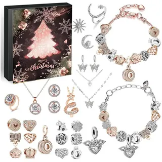 LuxusKollektion Schmuck-Adventskalender Adventskalender Mädchen Schmuck 2024 DIY Weihnachtskalender Glamour bunt