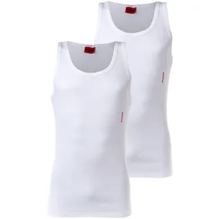 Hugo Herren, Unterhemd, 2er Pack", - Tank Top Twin Pack, Doppelripp, Cotton Stretch weiß, 2XL
