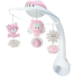 INFANTINO 3 in 1 Projector Musical Mobile - Convertible mobile, table and cot light and projector, with wake up mode to simulate daylight, complete with 6 melodies and 4 nature sounds, in pink