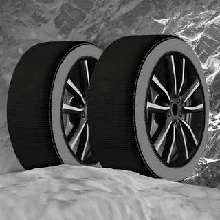 A2ZWORLD Textil-Schneeketten für Reifen, Schneeketten für Autos, zertifiziert nach EN 16662-1, Farbe Schwarz, Größe (L)