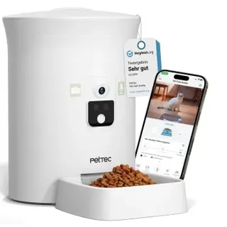 Pettec Cam Buddy inkl. automatischer Futterautomat für Katzen- und Hunde