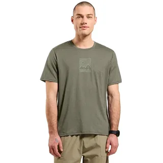 Odlo Ascent Sun Sea Mountains Kurzarm-t-shirt - Vetiver Melange - XL