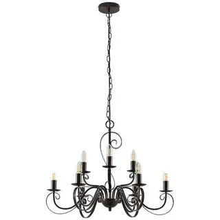 LINDBY Kronleuchter Caleb dimmbar, Braun aus Metall für Flur / Treppenhaus Von Lindby