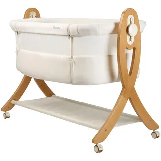 BabyGO Beistellbett »SidebySide, weiß/beige«, mit Schaukelfunktion, weiß