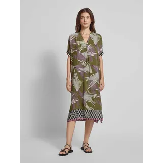 Midikleid mit Tunikakragen Modell 'Roana', Khaki, 36