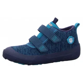 Affenzahn Übergangsschuh Knit Happy wasserdicht atmungsaktiv vegan mit Kaltfutter, Klettverschlüssen und Rutschfester Sohle Größe 21-32 - Blau - 21
