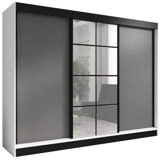 A&J MöbelLand Schiebetürenschrank ORAVELLE 200 x 215 x 59,5 cm Grau