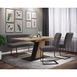 Hela Essgruppe Luise eiche, anthrazit, Holzwerkstoff, B/H/T: ca. 180x76x90 cm - Eiche,