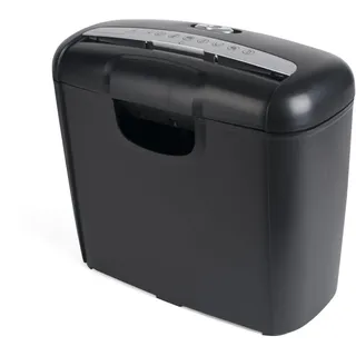 Pavo - Premium Aktenvernichter bis zu 6 Blatt, Streifenschnitt, Kreditkart-Schredder inklusive Papierkorb, 10 L, schwarz, 8038770