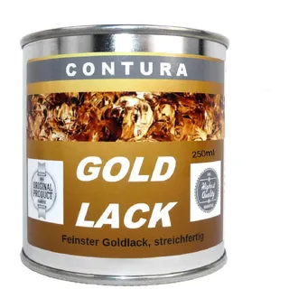 250ml. Goldlack Goldfarbe Effektlack Metalleffekt Lack innen & außen für Holz, Metall Bilderrahmen Gold- Effekt wie Blattgold