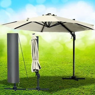 Brast Alu Ampelschirm Ø 360 cm beige