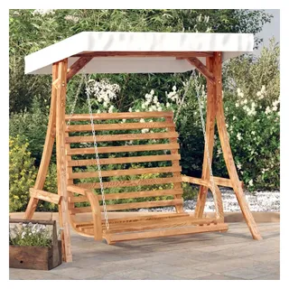 vidaXL Hollywoodschaukel mit Dach Massivholz Fichte mit Teak-Finish