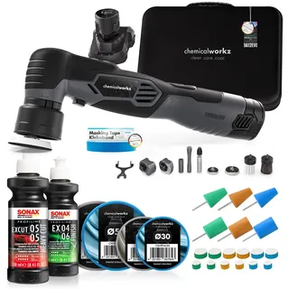 chemicalworkz EVO Mini Akku Poliermaschine Nano Exzenter Rotation Komplettset