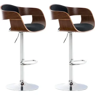 CLP 2er Set Barhocker Kingston Stoff walnuss/schwarz