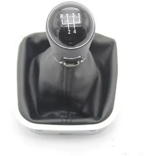 Schaltknauf Lederstiefel Schalthebel für VW Polo 6R 6C 2009-2018, 5/6 Gang, Schwarz, 23 mm, Swyun