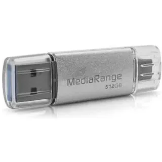 MediaRange MR940-1 512 GB USB / USB Type-C 3.2 Gen 1 (3.1 Gen 1) Silber
