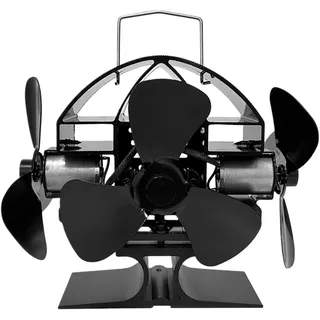 Tomersun Ofenventilator mit 3 Blättern Kaminventilator, Ventilator für Kaminofen, wärmebetrieben, für Holzofen, 4 Flügel-Kaminventilator Ohne Strom Leiser Betrieb für Holz Brennholz Feuerstelle