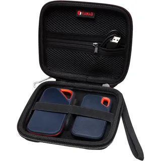 XANAD Tasche für SanDisk Extreme Pro/SanDisk Extreme Portable SSD 500GB 2TB 4TB Case Schutzhülle (Schwarz 2 SSD)