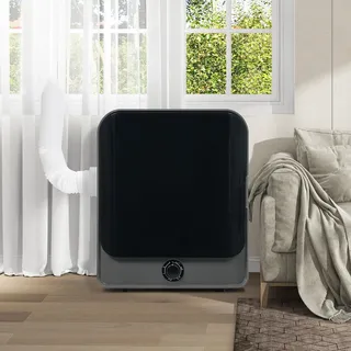 Merax Wäschetrockner 3kg bis 4,5kg Abgastrockner 830W Edelstahltrockner mit 5 Programmen, Mehrfachfiltration, Überhitzungsschutz, wandmontierbar (Mit Auspuffschlauch)