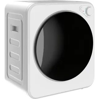 HOMCOM Mini Wäschetrockner 4 kg mit 5 Programme bis zu 60°C 800W/400W Freistehend Wandmontierbar Ablufttrockner mit reversibel Edelstahltrommel Trockner für Kleidung Wohnmobile Wohnheime Zuhause Weiß