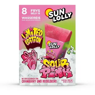 SUN LOLLY Süßigkeit, Sun Lolly Sour Pink Wassereis 8x60ml zum Selbsteinfrieren 480ml