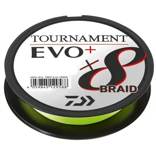 Daiwa Tournament X8 Braid EVO+ 0.12mm, 8.6kg/18.8Lbs, 135m, Chartreuse Geflochtene Angelschnur 12761-012
