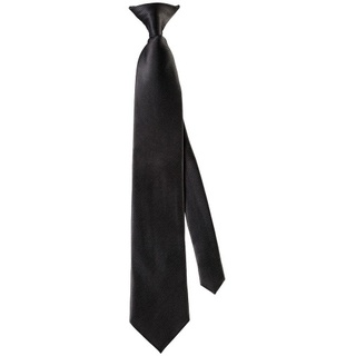 Krawatte mit Clip Fb. schwarz : 100% Polyester (Business) : schwarz