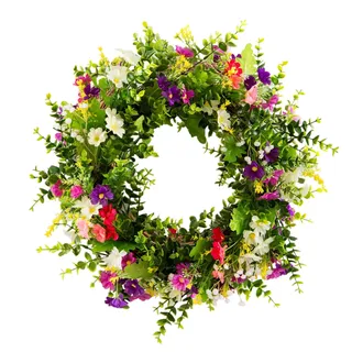 Excellente Künstlich Türkranz Frühling,Türkranz Ganzjährig für Wanddekoration/Haustür Deko,Wandkranz Für Frühling Sommer,Hängen Kranz Blumenkranz Deko für Garten,Hochzeit,Party,Festival,Weihnachten