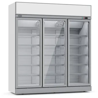 GROJU Mobiler Flaschenkühlschrank mit 3 Glastüren Getränkekühlschrank Kühlschrank 1530 L 0/10°C ISO 45 mm