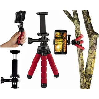 Hama Flex für Smartphone und GoPro, 14 cm, Rot