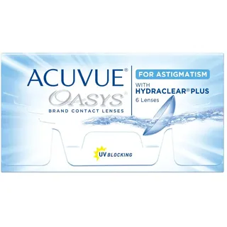 Acuvue Oasys for Astigmatism 6 St. / 8.60 BC / 14.50 DIA / -0.25 DPT / -0.75 CYL / 10° AX