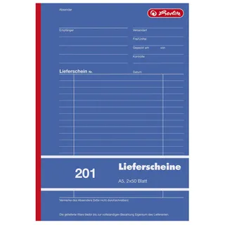 Herlitz Formularbuch Lieferschein mit Empfangsschein A5 rosa