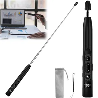Presenter mit Laserpointer, Präsentationsfernbedienung mit Zeigestab Ausziehbar, Powerpoint Fernbedienung, Pointer für Präsentationen, Laserpointer Präsentation, für Klassenzimmer Hörsaal Büro