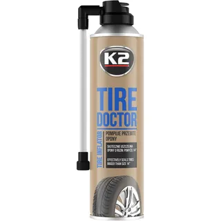 K2 Tire Doctor, Pannenhilfe Spray, Reifendichtmittel, Loch im Reifen schließen, der Helfer bei kaputten Reifen, 535ml