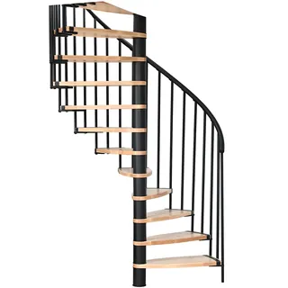 Minka Spindeltreppe Luna 38 - 305,5cm Geschosshöhe Buche Schwarz