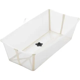 Stokke Flexi Bath® XL Transparent Sandy Beige mit hitzeempfindlichem Stöpsel, Beige