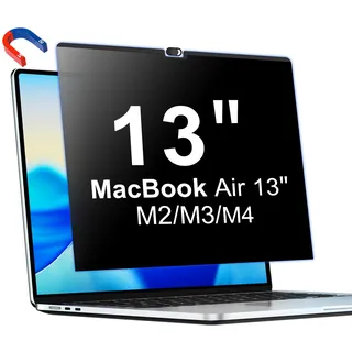 PYS Magnetischer Blickschutzfolie für MacBook Air 13" 13,6 Zoll M2 M3 M4 M5 Chip Sichtschutzfilter mit Webcam Abdeckung um Ihre Privatsphäre zu Schützen